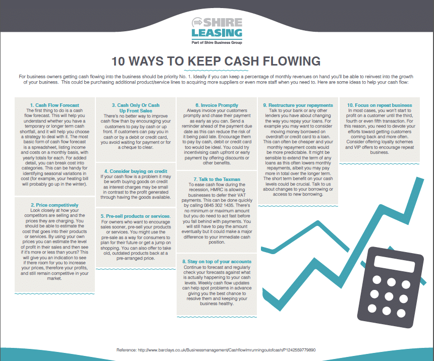10 ways to keep cash flowing