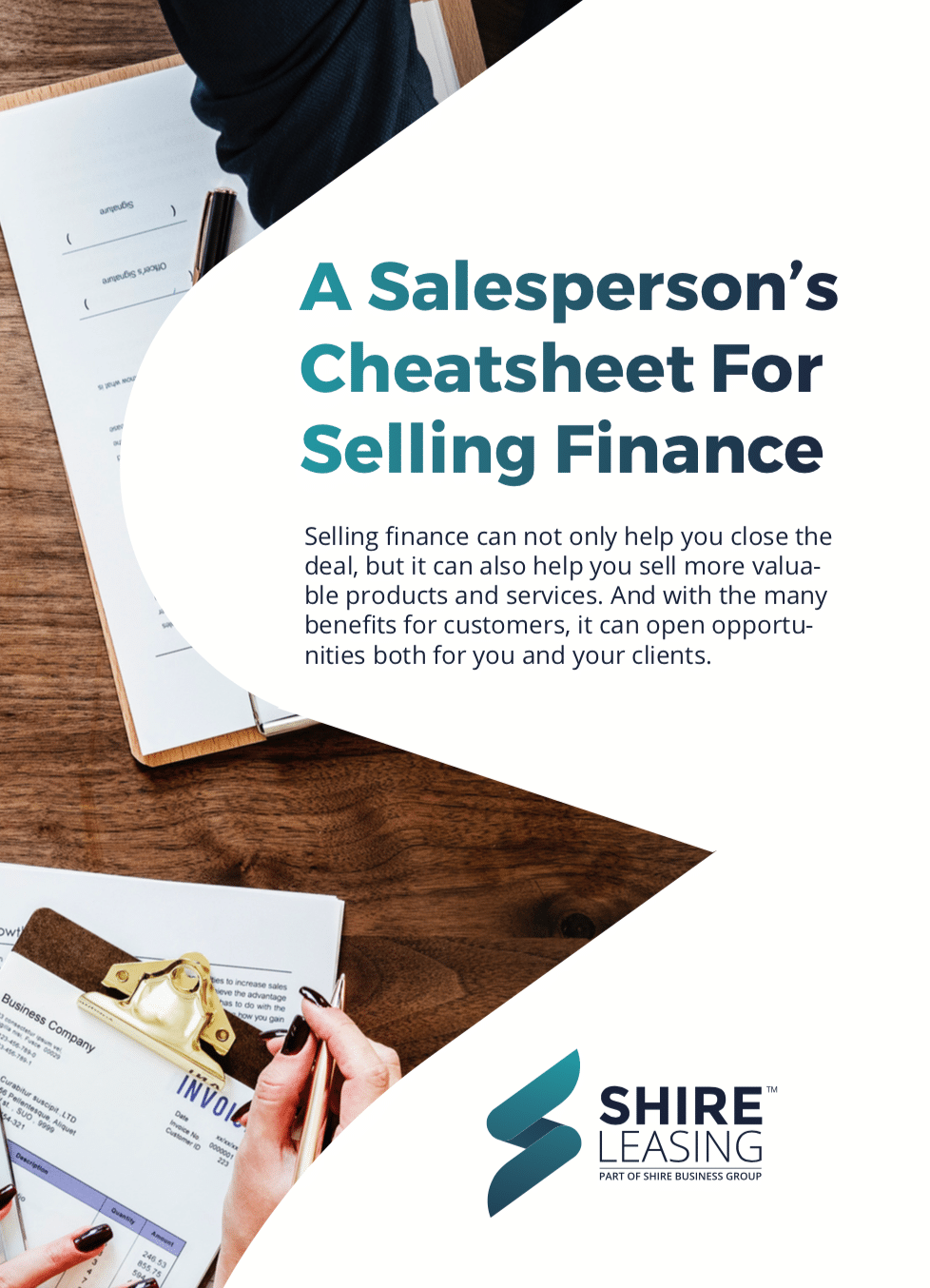 Cheat sheet for selling finance